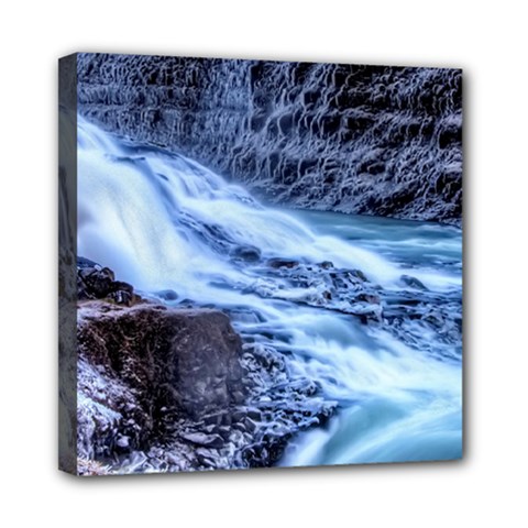 Gullfoss Waterfalls 1 Mini Canvas 8  X 8  by trendistuff