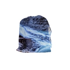 Gullfoss Waterfalls 1 Drawstring Pouches (medium)  by trendistuff