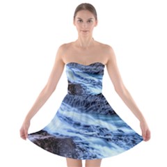 Gullfoss Waterfalls 1 Strapless Bra Top Dress by trendistuff