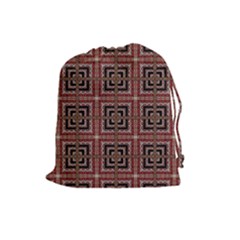 Check Ornate Pattern Drawstring Pouches (large)  by dflcprints