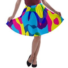 Colorful chaos A-line Skater Skirt