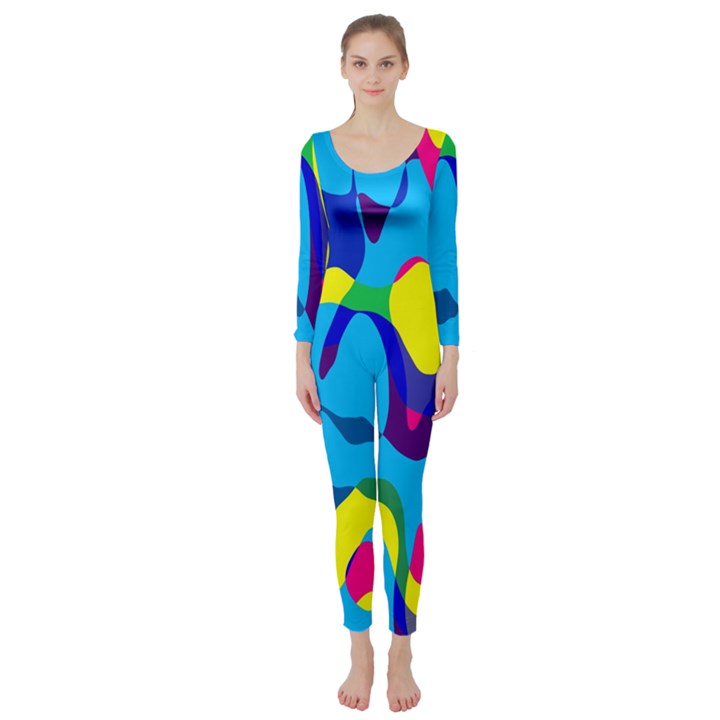 Colorful chaos  Long Sleeve Catsuit