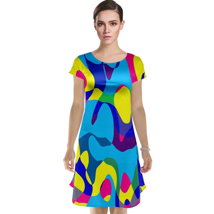 Colorful chaos Cap Sleeve Nightdress