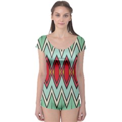 Rhombus And Chevrons Pattern Boyleg Leotard (ladies) by LalyLauraFLM