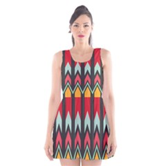 Waves And Other Shapes Pattern Scoop Neck Skater Dress by LalyLauraFLM