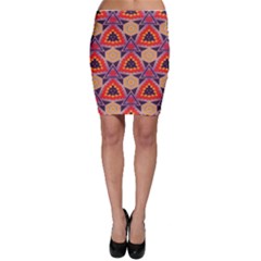 Triangles Honeycombs And Other Shapes Pattern Bodycon Skirt by LalyLauraFLM