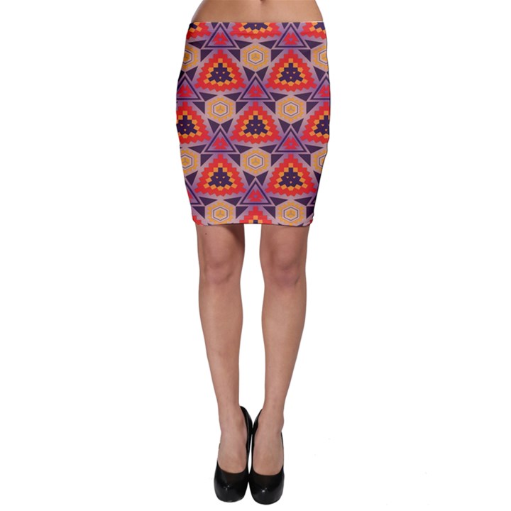 Triangles honeycombs and other shapes pattern Bodycon Skirt