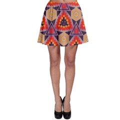 Triangles Honeycombs And Other Shapes Pattern Skater Skirt by LalyLauraFLM