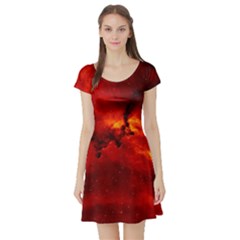 Rosette Nebula 2 Short Sleeve Skater Dresses by trendistuff