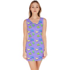 Blue And Green Birds Pattern Bodycon Dresses by LovelyDesigns4U