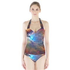 Orion Nebula Women s Halter One Piece Swimsuit by trendistuff