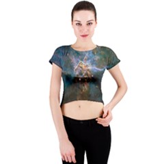 Mystic Mountain Crew Neck Crop Top by trendistuff