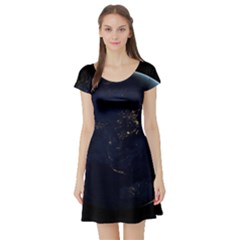 Global Night Short Sleeve Skater Dresses by trendistuff