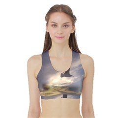 Seagull 1 Women s Sports Bra With Border by Jamboo