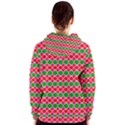 Red pink green rhombus pattern Women s Zipper Hoodie View2