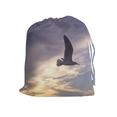 Fly Seagull Drawstring Pouches (extra Large) by Jamboo