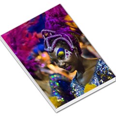 Costumed Attractive Dancer Woman At Carnival Parade Of Uruguay Large Memo Pads by dflcprints