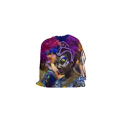 Costumed Attractive Dancer Woman At Carnival Parade Of Uruguay Drawstring Pouches (xs)  by dflcprints