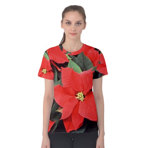 Poinsettia Women s Cotton Tee by trendistuff