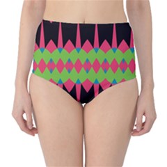 Rhombus And Other Shapes Pattern High-waist Bikini Bottoms by LalyLauraFLM