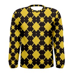 Connected Rhombus Pattern Men Long Sleeve T-shirt by LalyLauraFLM