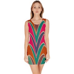 Bended Shapes In Retro Colors Bodycon Dress by LalyLauraFLM