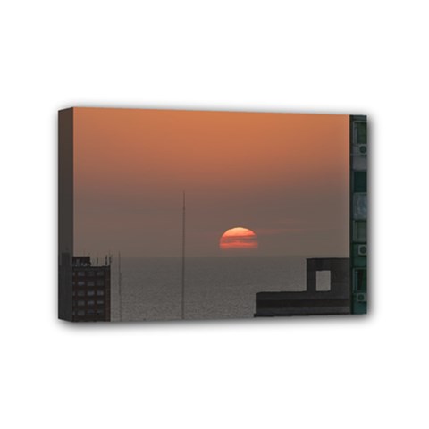 Aerial View Of Sunset At The River In Montevideo Uruguay Mini Canvas 6  X 4  by dflcprints