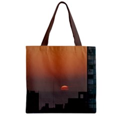 Aerial View Of Sunset At The River In Montevideo Uruguay Zipper Grocery Tote Bags by dflcprints