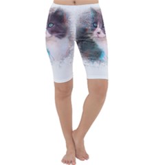 Cat Splash Png Cropped Leggings by infloence