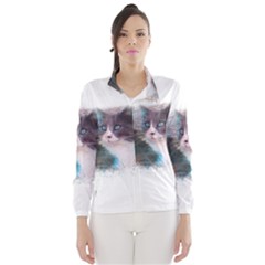 Cat Splash Png Wind Breaker (women) by infloence