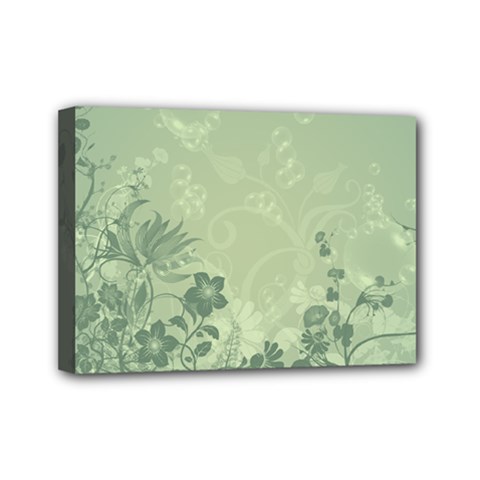 Wonderful Flowers In Soft Green Colors Mini Canvas 7  X 5  by FantasyWorld7