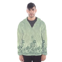 Wonderful Flowers In Soft Green Colors Hooded Wind Breaker (men) by FantasyWorld7