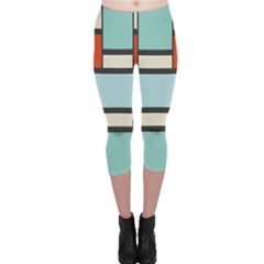 Vertical And Horizontal Rectangles Capri Leggings by LalyLauraFLM