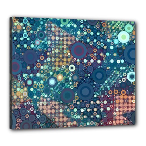 Blue Bubbles Canvas 24  X 20  by KirstenStar