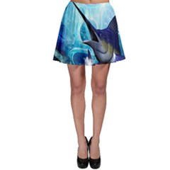 Awersome Marlin In A Fantasy Underwater World Skater Skirts by FantasyWorld7