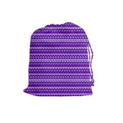 Purple Tribal Pattern Drawstring Pouches (large)  by KirstenStar