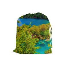 Plitvice, Croatia Drawstring Pouches (large)  by trendistuff