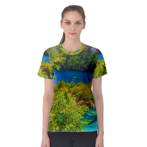 Plitvice, Croatia Women s Sport Mesh Tees by trendistuff