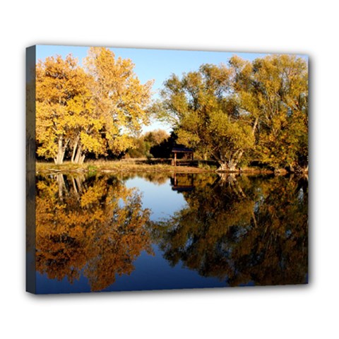 Autumn Lake Deluxe Canvas 24  X 20  