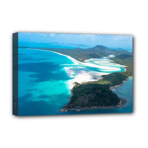 Whitehaven Beach 2 Deluxe Canvas 18  X 12  