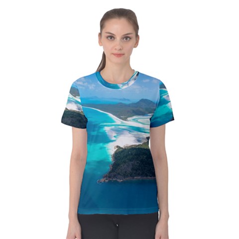 Whitehaven Beach 2 Women s Cotton Tee by trendistuff