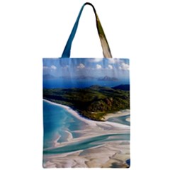 Whitehaven Beach 1 Zipper Classic Tote Bags by trendistuff