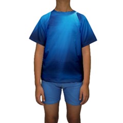 Underwater Sunlight Kid s Short Sleeve Swimwear