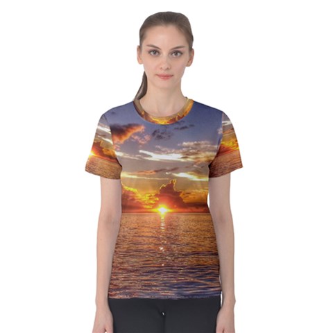 Tahitian Sunset Women s Cotton Tee by trendistuff