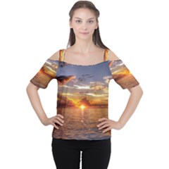 Tahitian Sunset Women s Cutout Shoulder Tee