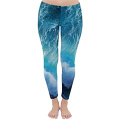 Storm Waves Winter Leggings  by trendistuff