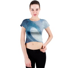 Ocean Wave 2 Crew Neck Crop Top by trendistuff