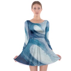 Ocean Wave 2 Long Sleeve Skater Dress