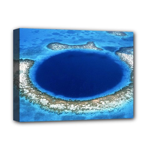 Great Blue Hole 2 Deluxe Canvas 16  X 12   by trendistuff