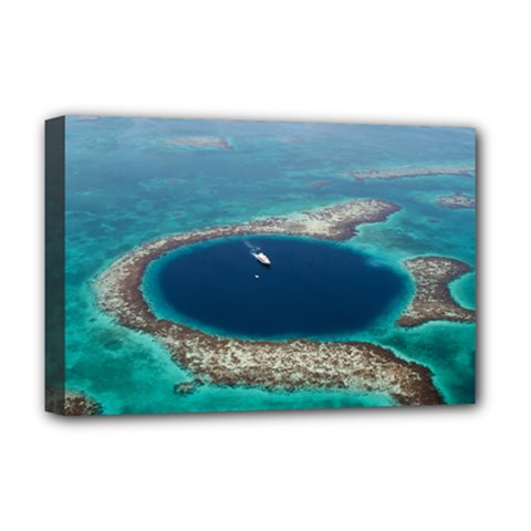 Great Blue Hole 1 Deluxe Canvas 18  X 12  